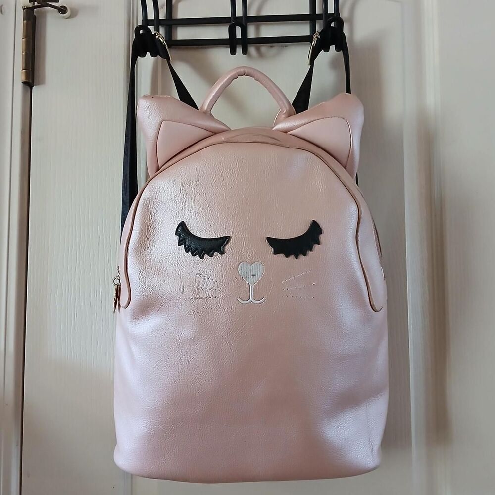Y2K style Luv Betsey by Betsey Johnson Pink Kitty Cat Face backpack 3D ears